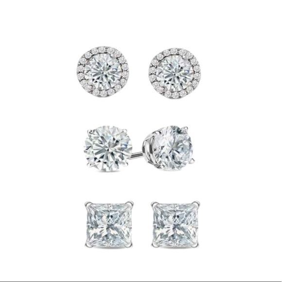 Swarovski Jewelry - New Swarovski Set of 3 Sterling Silver Stud Earrings